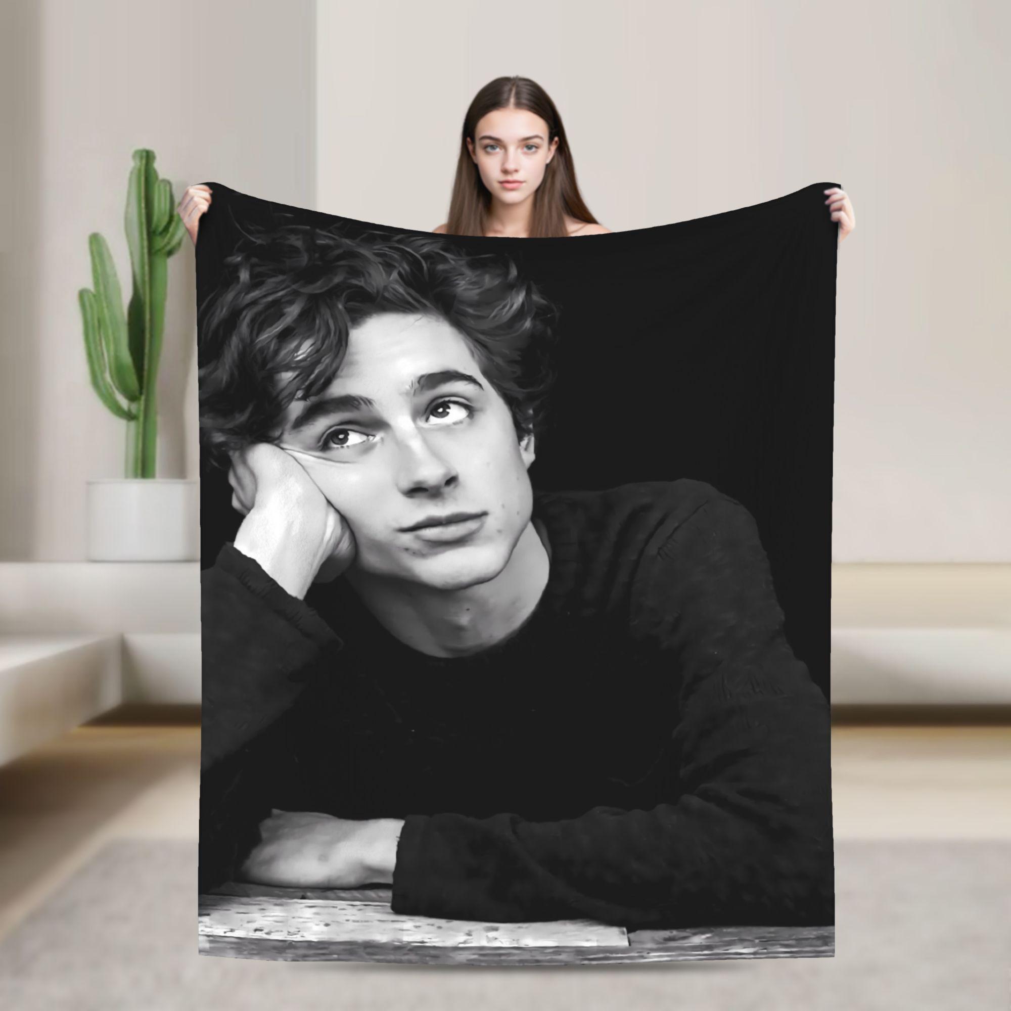 Jessica Chen Unisex Timothee Chalamet American And French Actor Warm Blanket Travel Office Plush Throw Blanket Bed Flannel Bedspread Sofa Bed Cover