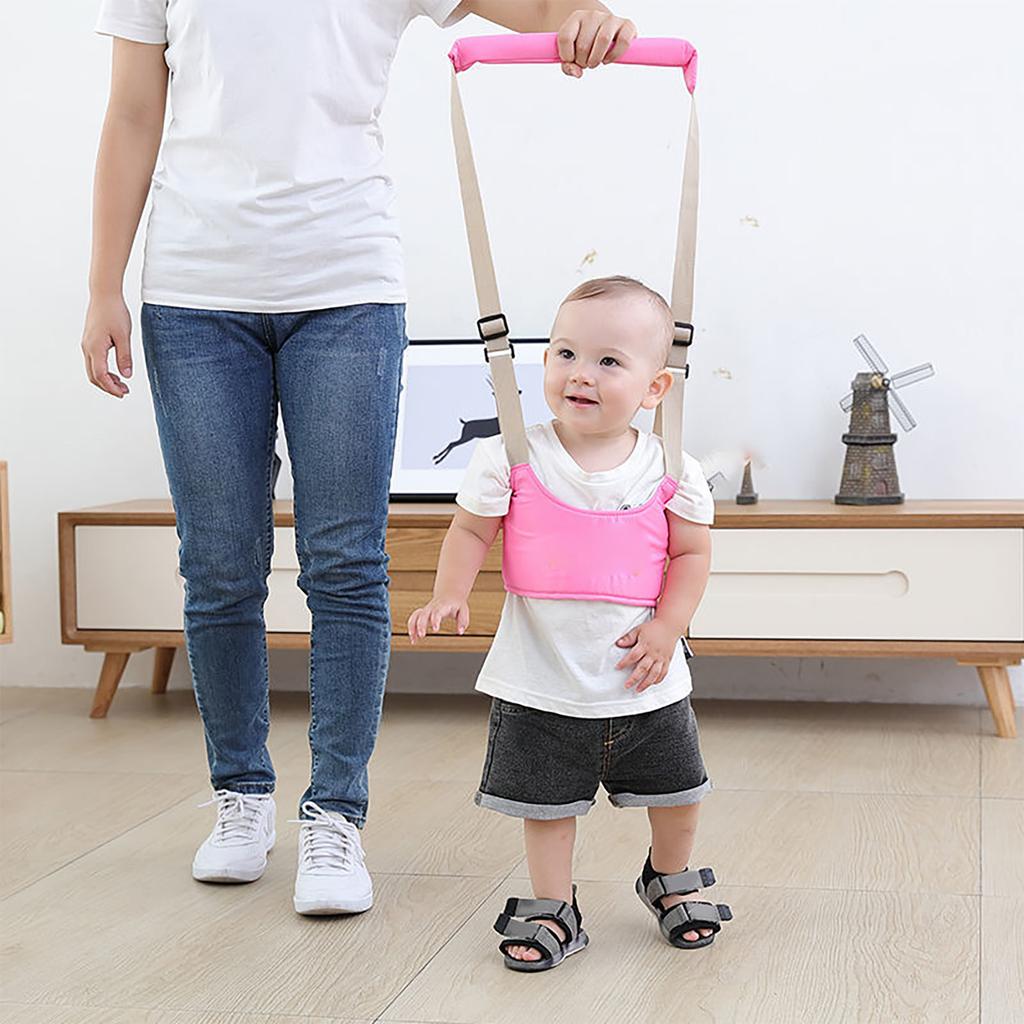 Baby Walking Harness Handheld Adjustable Prevent Lost Absorbent Soft Breathable Toddler Infant Walking Harness Pink
