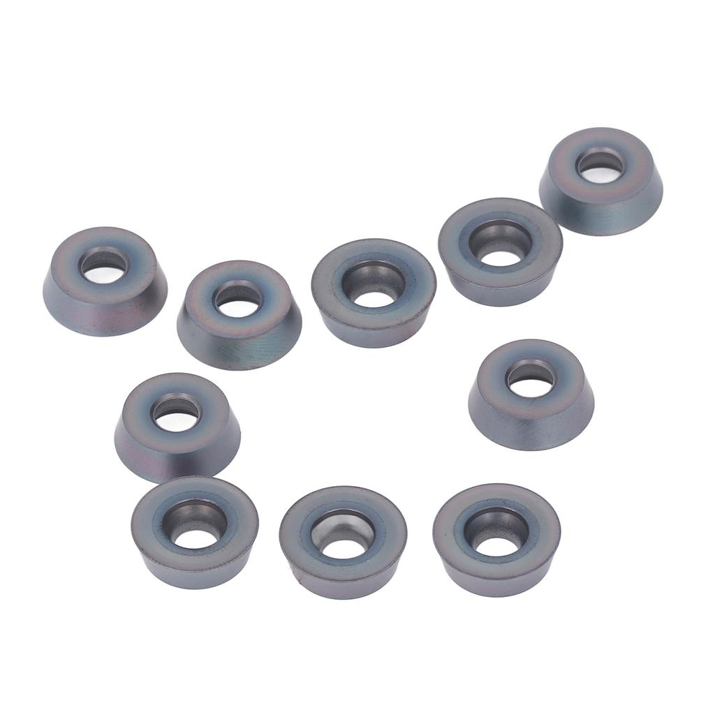 10 Stück Hartmetall-Drehplatten Beschichtete Schneide CNC-Drehbank-Werkzeughalter Metallfräsen RDMT1604MOTN
