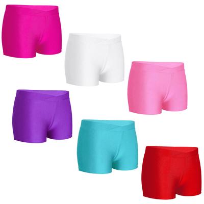 Barn Flickor Resår midja Shorts Barn Dans Sport Gymnastik Träningsunderdel Shorts