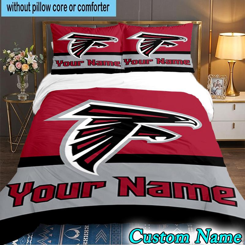 Custom Name 3PCS Atlanta Logo Bedding Set,Including  Duvet Cover And 2pcs Pillowcases Perfect for Bedroom,Dormitory,Fan Christmas gift