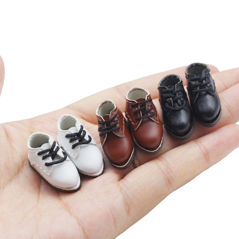 Ob11 Dod 1/12 Bjd Doll Shoes Casual Hand-Made Faux Pu Leather Doll Shoes