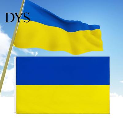 Decorative Ukraine Flag UV-resistant Non-fading Polyester Bright Ukrainian Color of for Indoor Banner