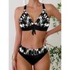 Women's Summer Hanging Neck Straps Strapless Bust Bow Tie Swimsuit Two Piece Swimsuit Bikini Casual Beachwear S-5XL
