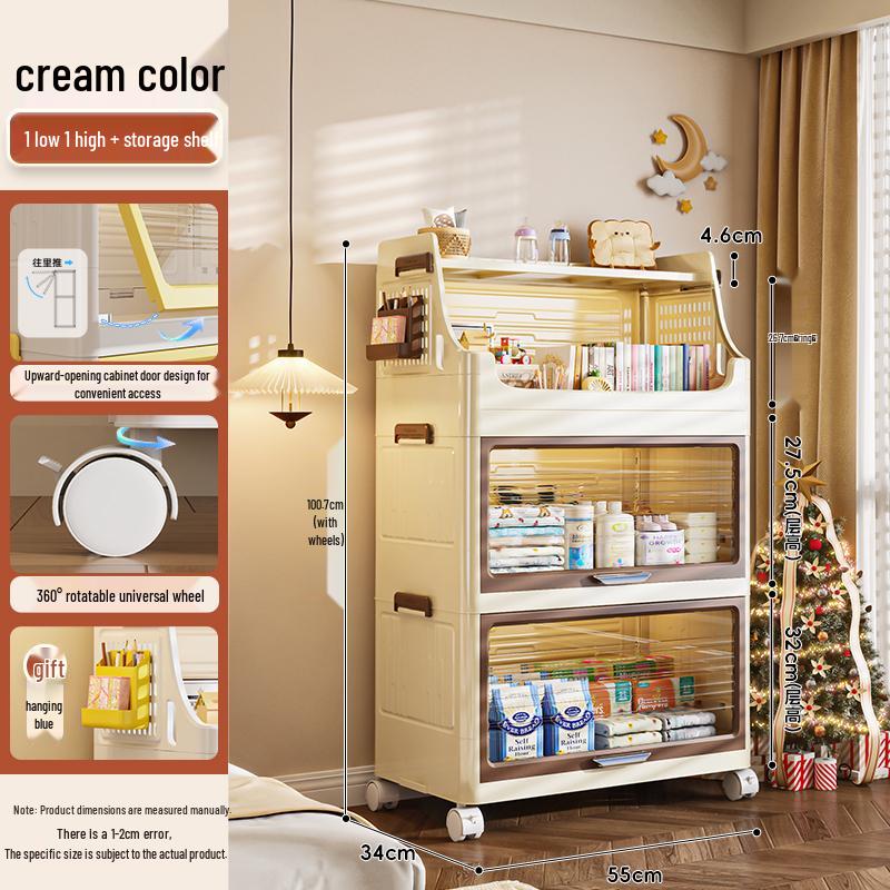 Folding Storage Cabinet for Kids - Wardrobe, Clothes Organizer, Toy & Snack Shelf