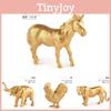Exquisite Golden Animal Series Decorations Including Lifelike Tiger Lion Elephant Rhino For Unique Home Office Decor