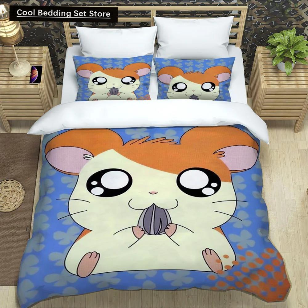3D Printing Cartoon Lovely Hamtaro Bedding Set Duvet Cover Pillow Set Birthday Gift Children Quilt Cover Bedding Home Textiles
