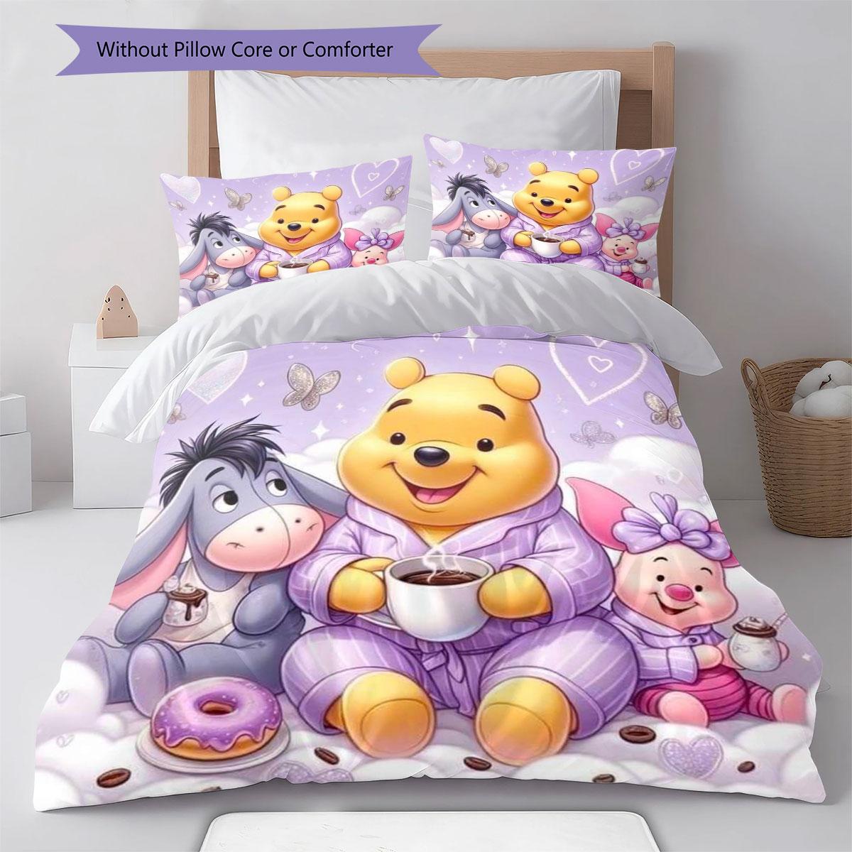 

This Purple Winnie The Pooh Print Bedding Set Is Soft and Warm, Making It The Perfect Choice for Decorating A Child s Bedroom. 135x200cm