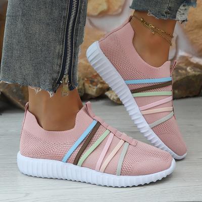 Women's Shoes Summer New Fly-woven Shoes Large Size Casual Single Shoes Light Sports Shoes