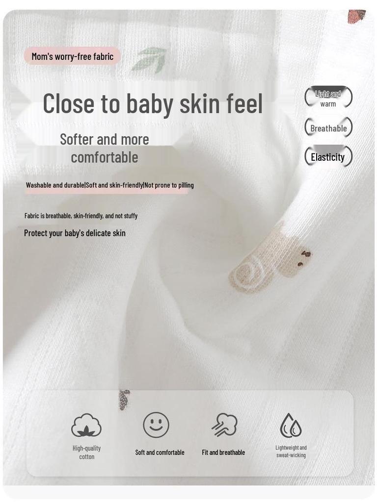 Dreilagiger warmer Baumwoll-Strampler ohne Knochen für 0-6 Monate