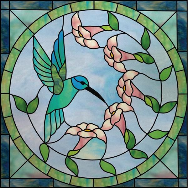

Custom Size Static Cling Stained Glass Window Film Frosted Door Sticker Privacy Vintage Floral Leaf for Kitchen Bathroom Home (as the picture,16X16 inches)