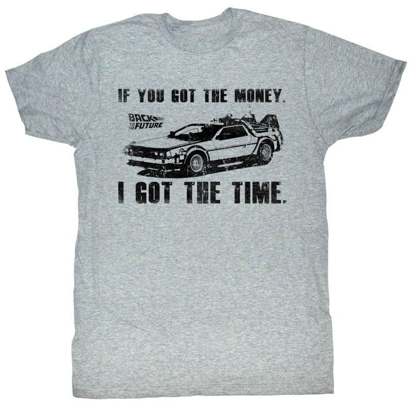 Back to the Future Got The Money Gray Adult T-Shirt S