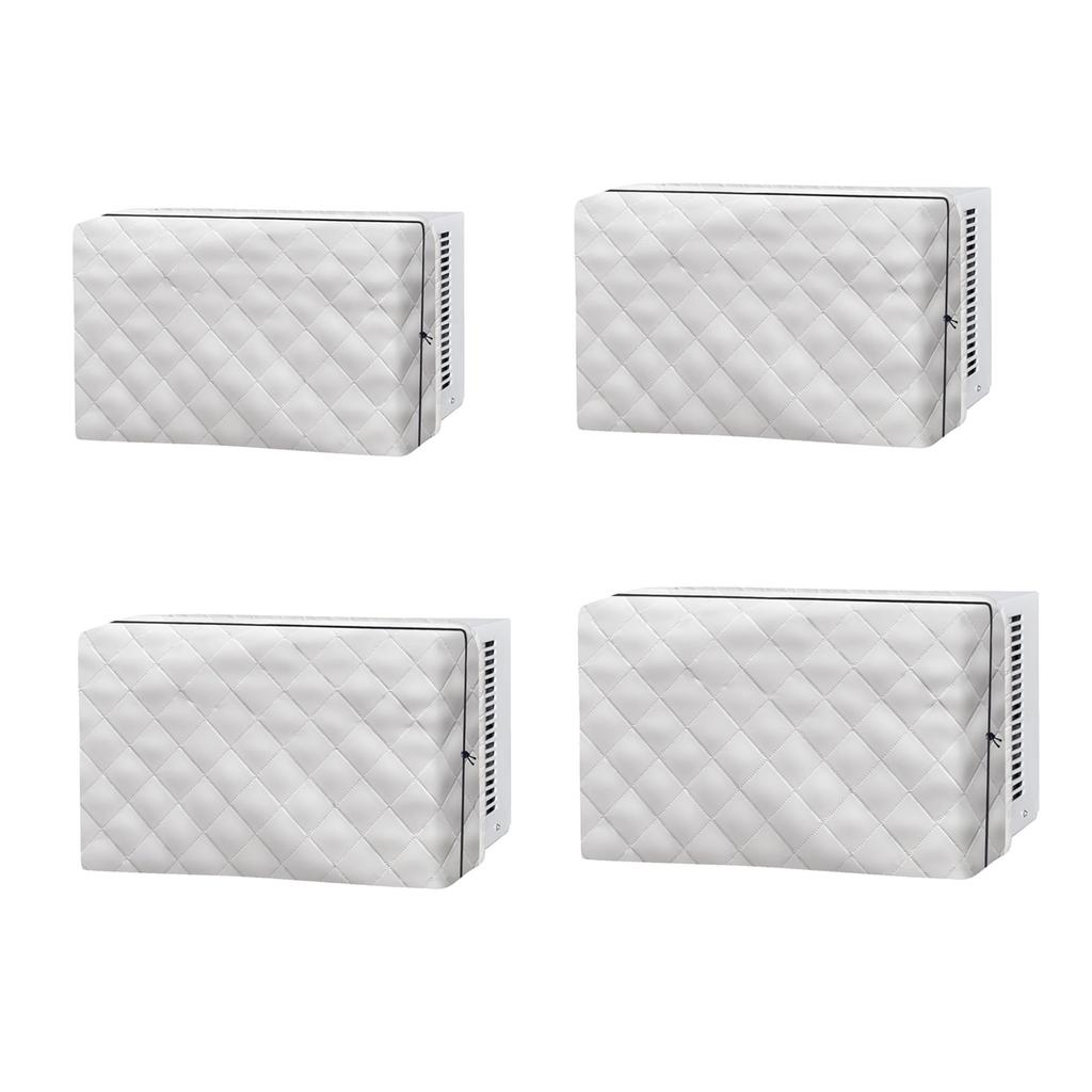 Indoor Air Conditioner Cover White Window Unit Dust Protection Cover with Adjustable Straps for Window AC