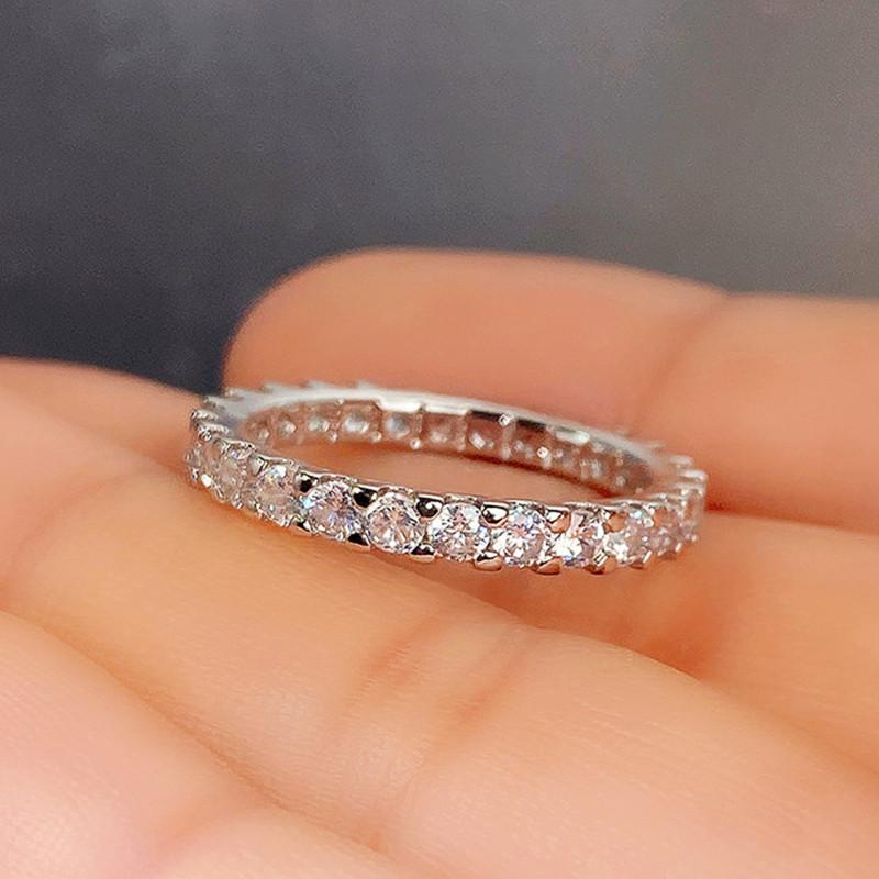 Lindon Classic Ring For Women With Round Shape Zircon Wedding Party Gift  Size 6-10