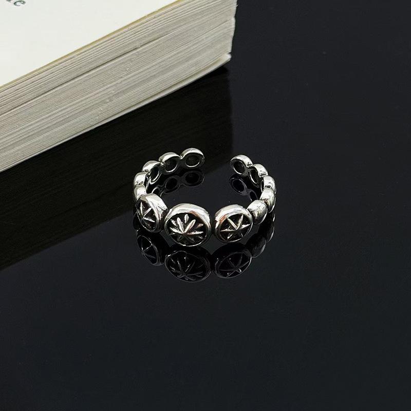 Personalized Retro Retro Octagram Iris Open Ring Stacked With Trendy Punk Plain Ring Index Finger Ring For Women