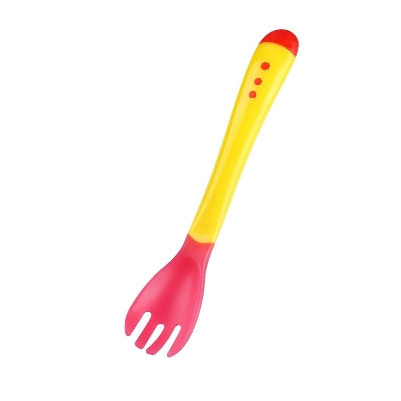 Baby Temperature Change Fork Spoon Small Toddlers Utensils Plastic Baby Spoons Infant Feeding Tool Heat Sensitive Kids Tableware