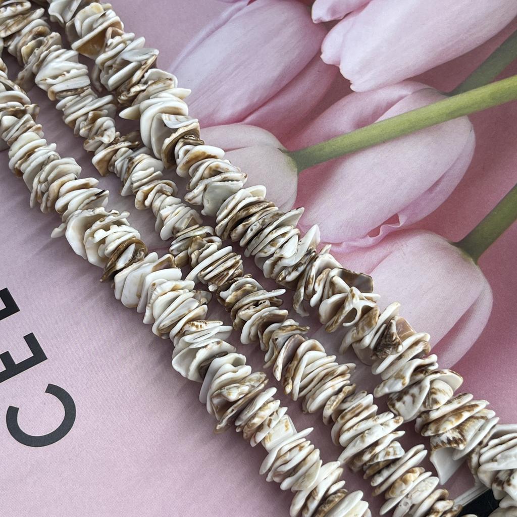 Unique Natural 8-9mm Irregular Shell Chip Beads Strand 38cm, Bohemian Beach Vibe Loose Beads for DIY Necklace Bracelet Jewelry Making Supplies