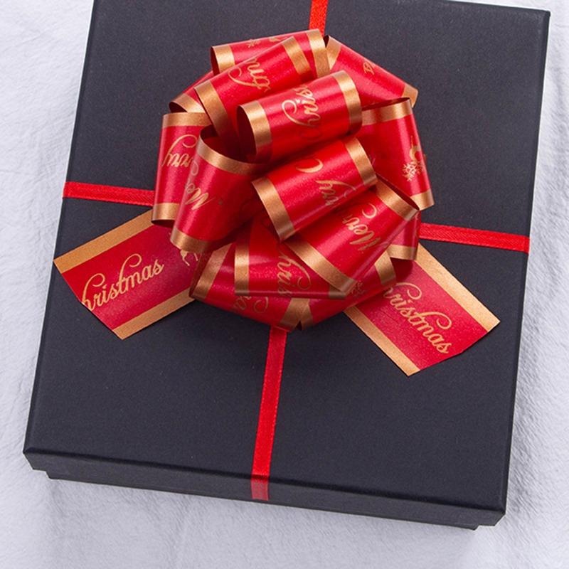 12/24Pcs Colored Striped /Printed Bow Pulled Flower Set For Christmas Decoration DIY Xmas Party Gifts Packing Decor Bow Ribbons
