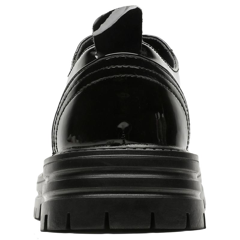 Men's British Style Black Patent Leather Dress Shoes 4CM Elevator Oxfords with Anti-Slip Sole Thick Sole Height Increasing Forma