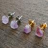 Pendientes de piedra en bruto de amatista Natural, pendientes simples y a la moda para mujer, joyería de flores de cristal, lujo de alta gama