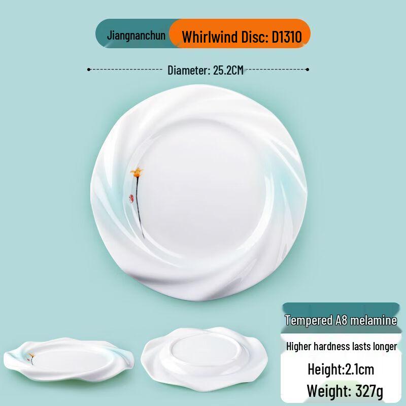 Jijun Irregular Scalloped Melamine Restaurant Serving Plates, D1310 (10-Pack)