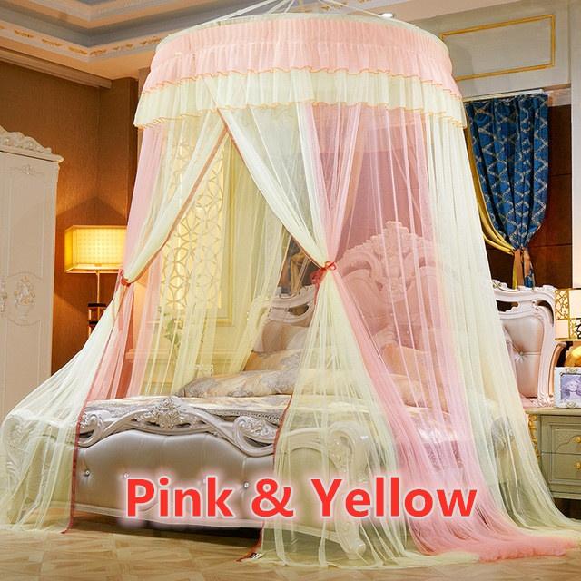 Summer New Luxury Mosquito Net Princess Elegant Bedding Curtains Dome Hanging Bedding Canopy Two-color Anti Insect Tent