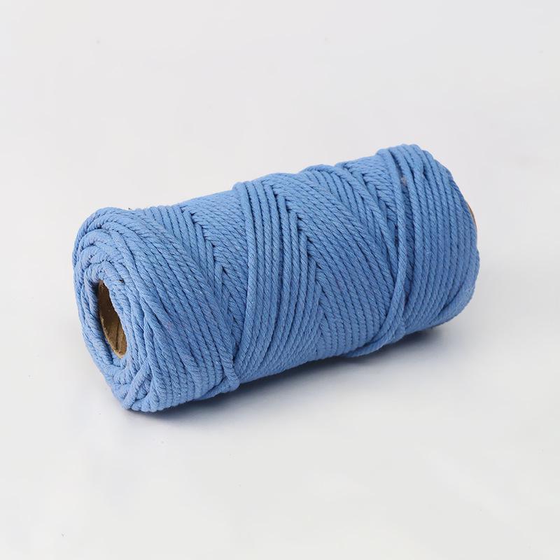 4mm Multi-Strand Macaron Colored Cotton Rope for DIY Tapestry & Decorative Weaving.