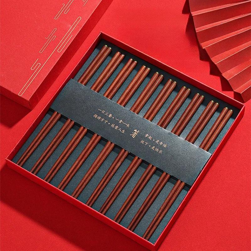Chinese Style Chicken Wing Wooden Gift Box Chopstick Set High-end Gift Box for Gifts Japanese Style Kitchen Sushi Chopsticks