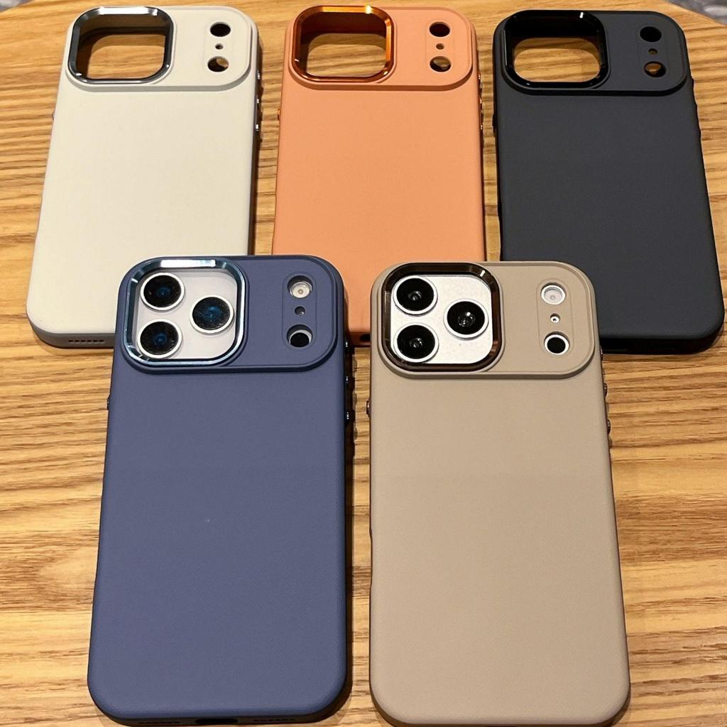 Apple iPhone 17 Pro Max Case: Skin-like Texture, Metal Lens Buttons, Frosted Finish, Anti-fall Protection.