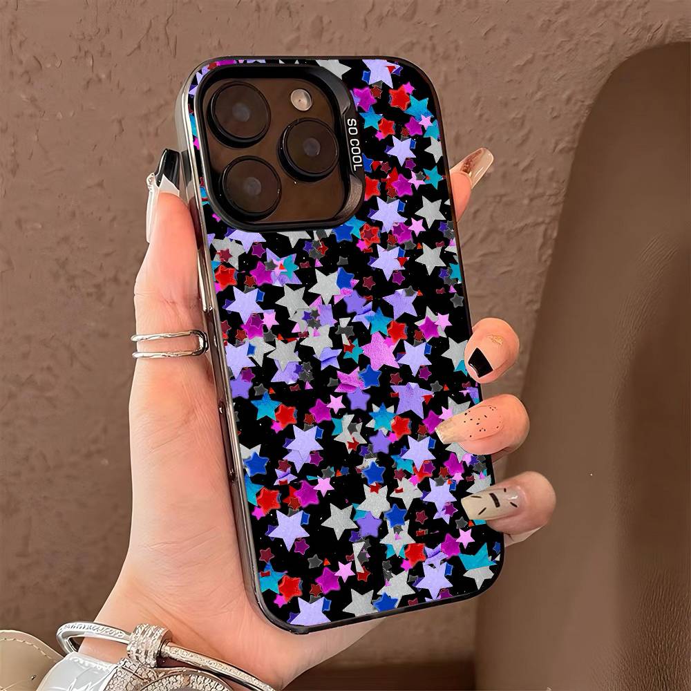 star phone case for iPhone 17 17Air 16 15 14 13 12 11 Pro Max Plus Colorful Silver
