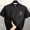 American Style Vintage Fashion Simple Design Print Cotton Unisex T Shirt Oversized Sports Short Sleeve Round Neck Couple Unisex Top