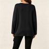 Women's Elegant V Neck Long Sleeve Top Color Casual Blouse for Everyday Wear