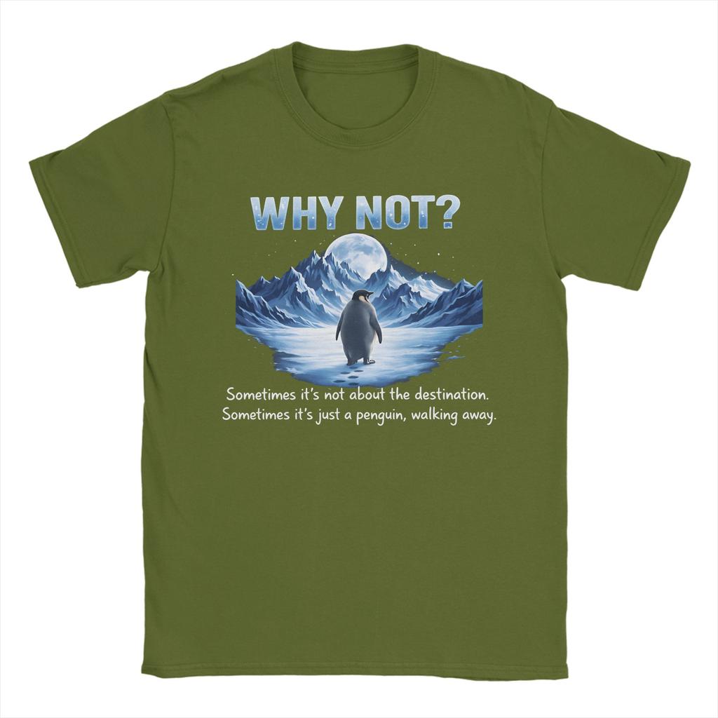 Nihilist Penguin But Why Meme TShirts for Men Funny 100 Cotton Tees Crew Neck Short Sleeve T Shirt Summer Tops