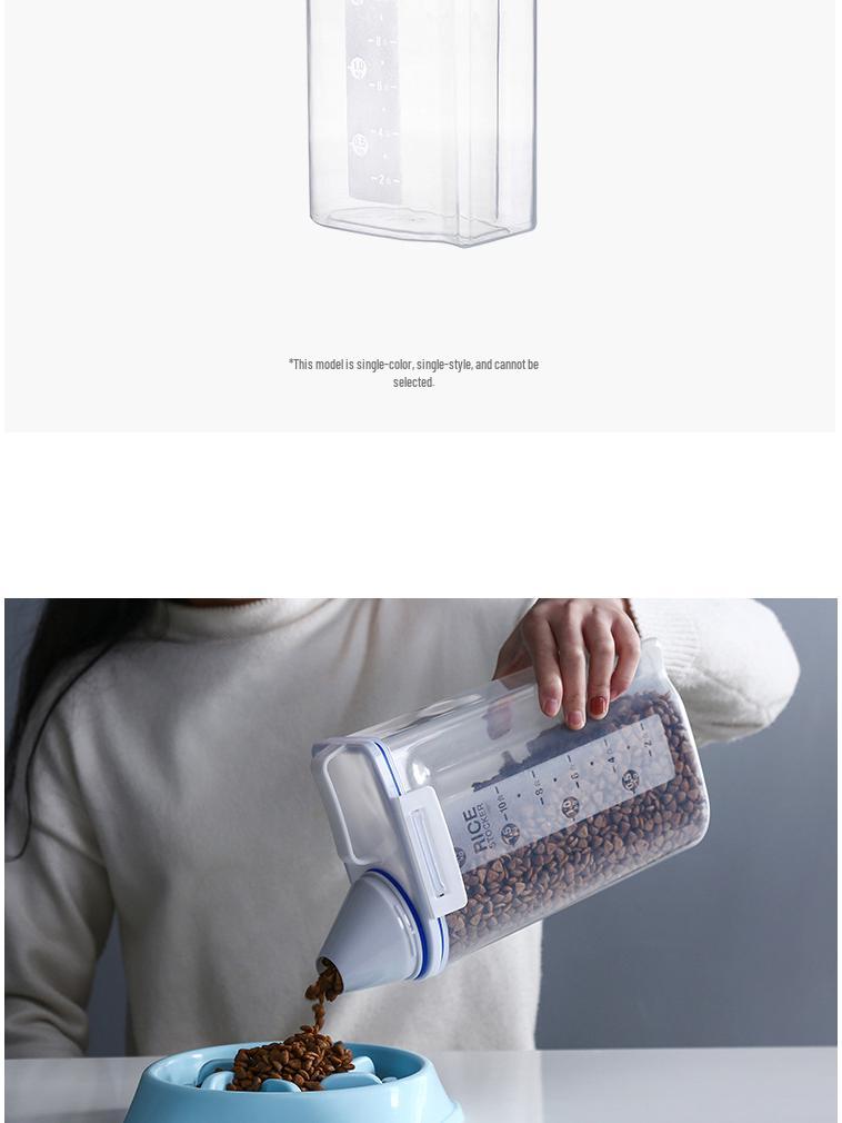 Sealed Pet Food Storage Bucket - Moisture-Proof Plastic Container for Cat & Dog Food