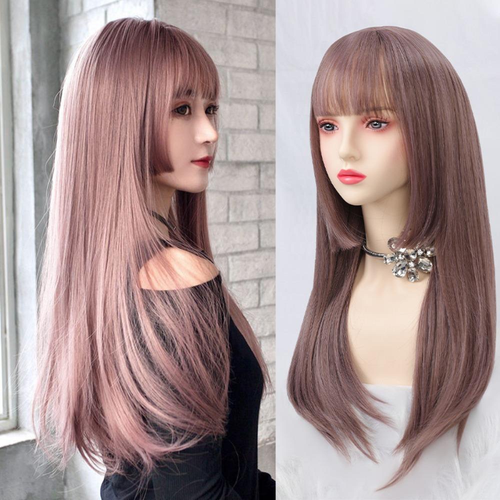 Highlights Long Straight Hair Natural Cosplay Lolita Wigs Cosplay Party