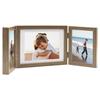 VidaXL Foldable Photo Frame Light Brown 22x15 Cm+2x(10x15cm)