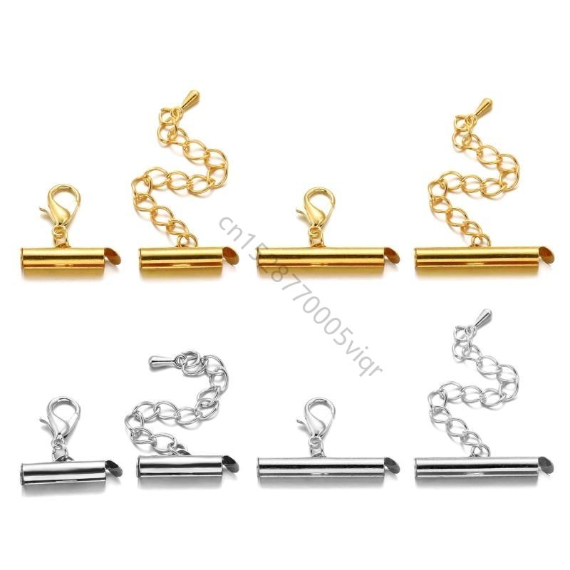 Crimp End Caps Jewelry Findings Slider Clasp Findings Perfect for Jewelry Making AXYD