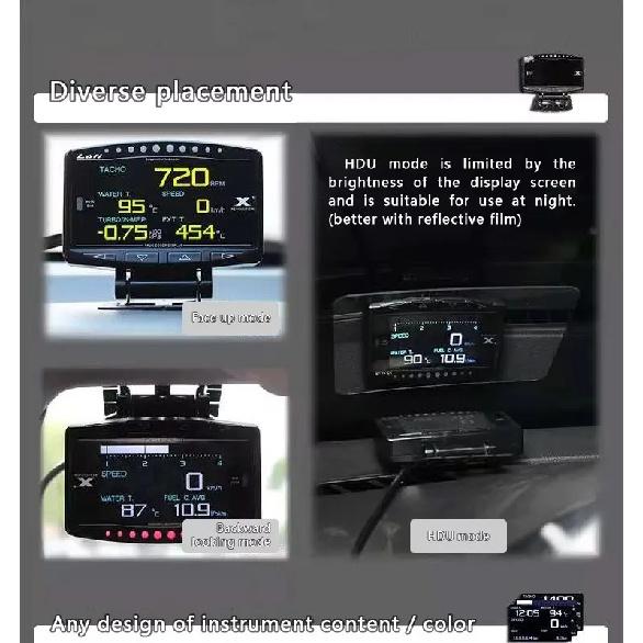 Car Smart OBD2 Auto Meter Speedometer Mini Digital Water Temperature Car Gauge OBD2 Monitor Lufi X1 HUD