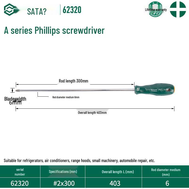 Sata Stubby Screwdriver Set: Phillips, Slotted, Flathead, Torx