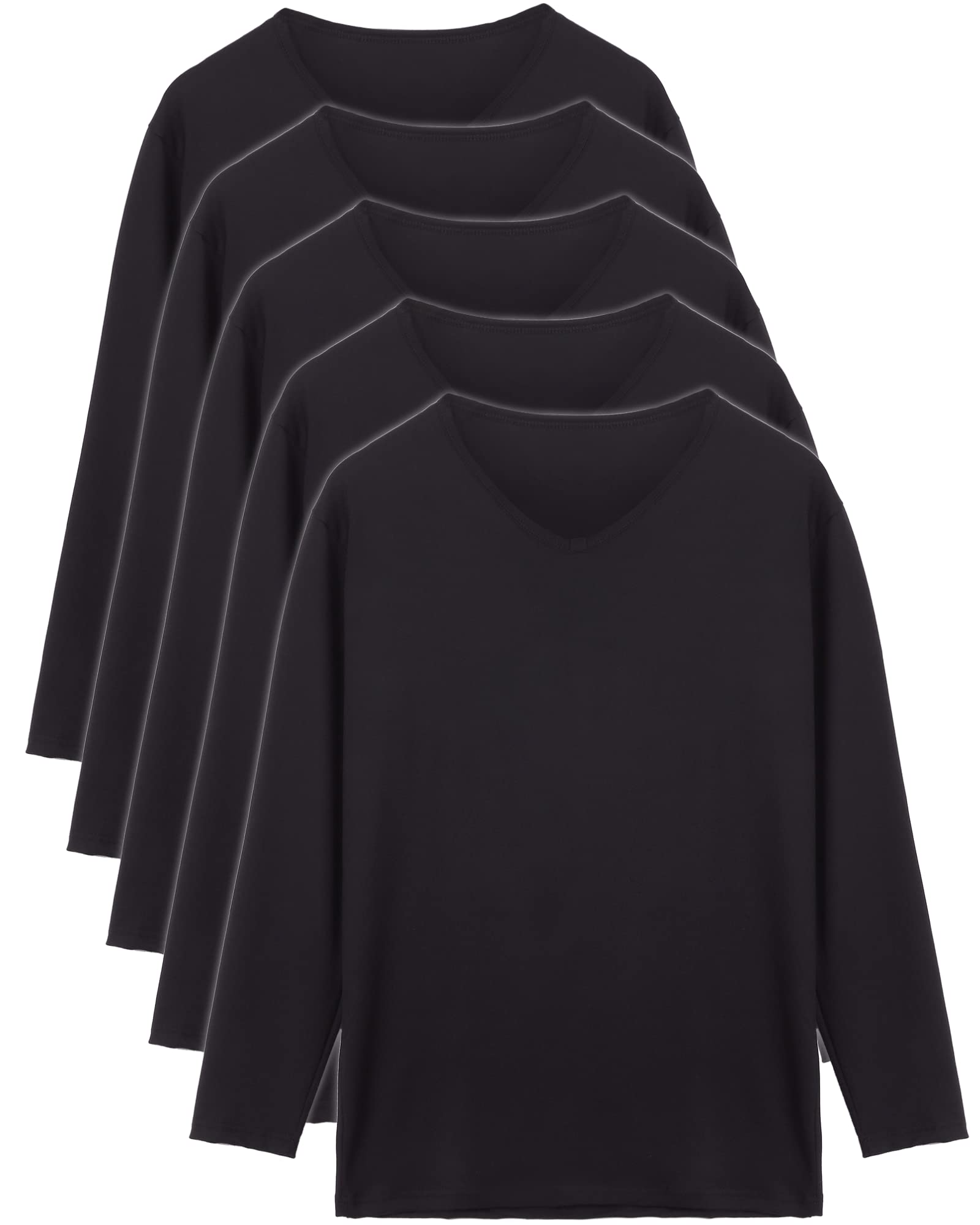 

Внутренний длинный комплект включает сетку для стирки [WORKSTANCE] Мужская футболка, рукав, рукав 9/10, V-образный вырез, нижнее белье, 5, (М, Черный) чёрный