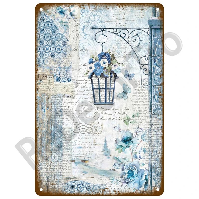 Outdoor Indoor Home Wall Decorative Plaque Plates Farm Birds Retro Tin Sign Gardening Metal Sign Vintage Metal Sign For Garden