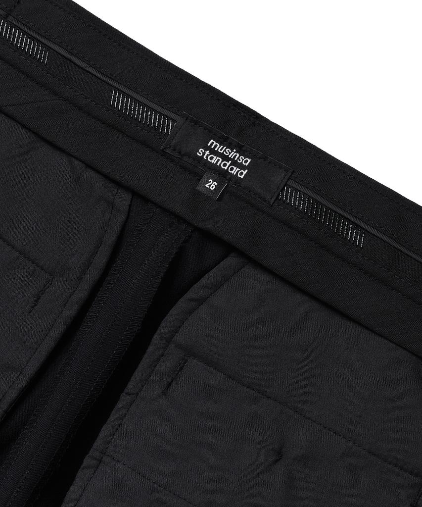 MUSINSA STANDARD WOMAN Women'S Wide Hidden Banding Slacks [Black]