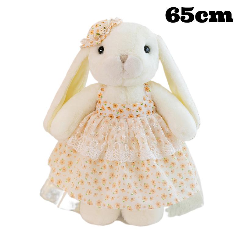 Floral Girls Dress Rabbit Plush Toy Cute Lop Ear Bunny Doll Kids Gift Home Decor