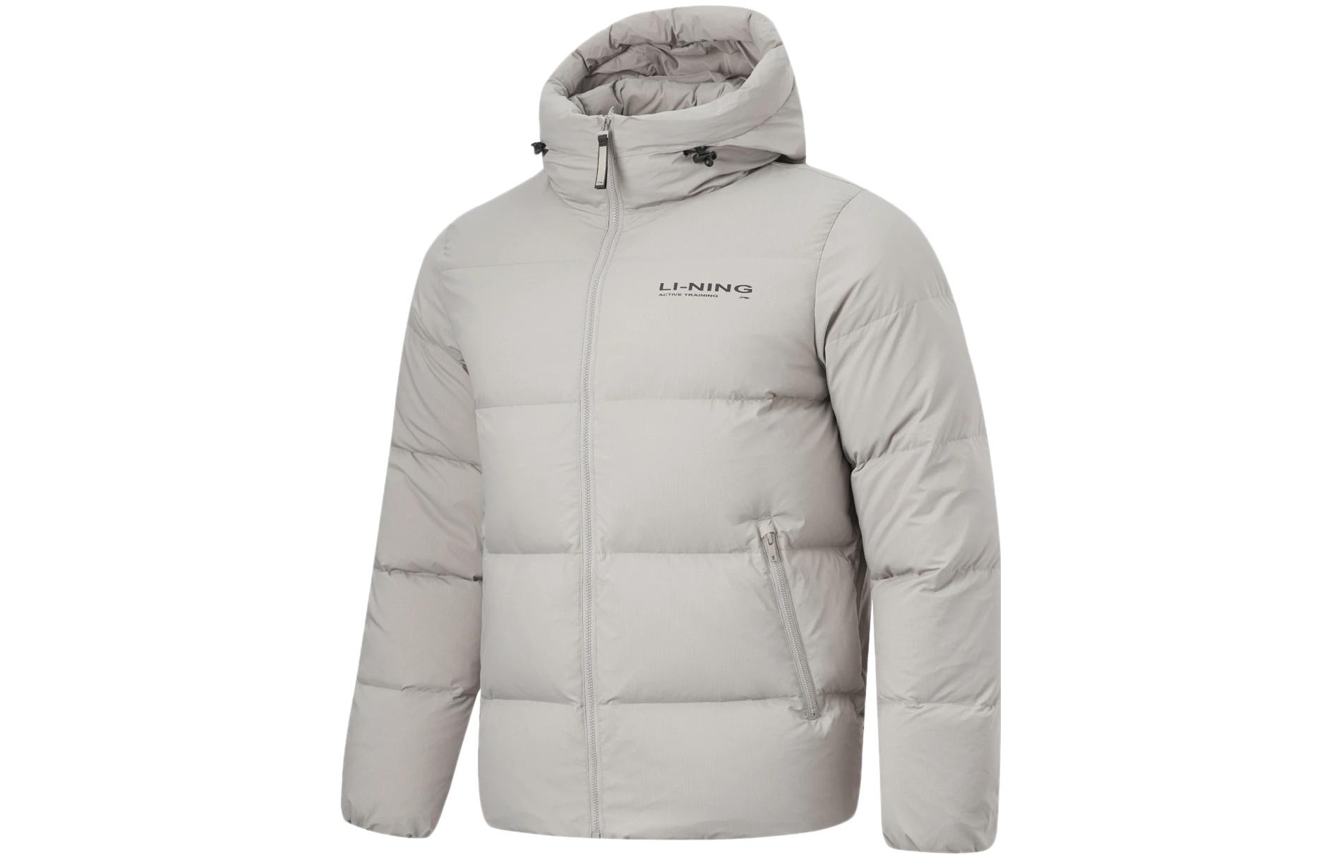 Li Ning Fitness Series Down Jacket Men s Rock Ridge Gray AYMT315-4 3XL