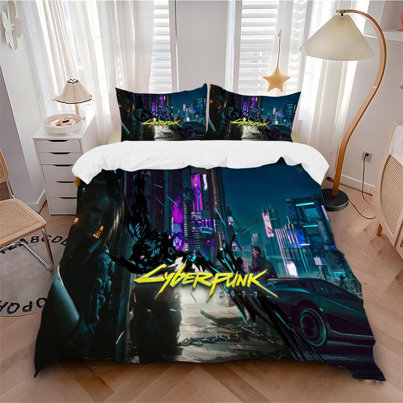 3Pcs Cyberpunk Future Cityscape Bedding Sets For All Sizes New 3D Printed Bed Cover Comforter Duvet Cover Pillowcase Bedroom Decoration