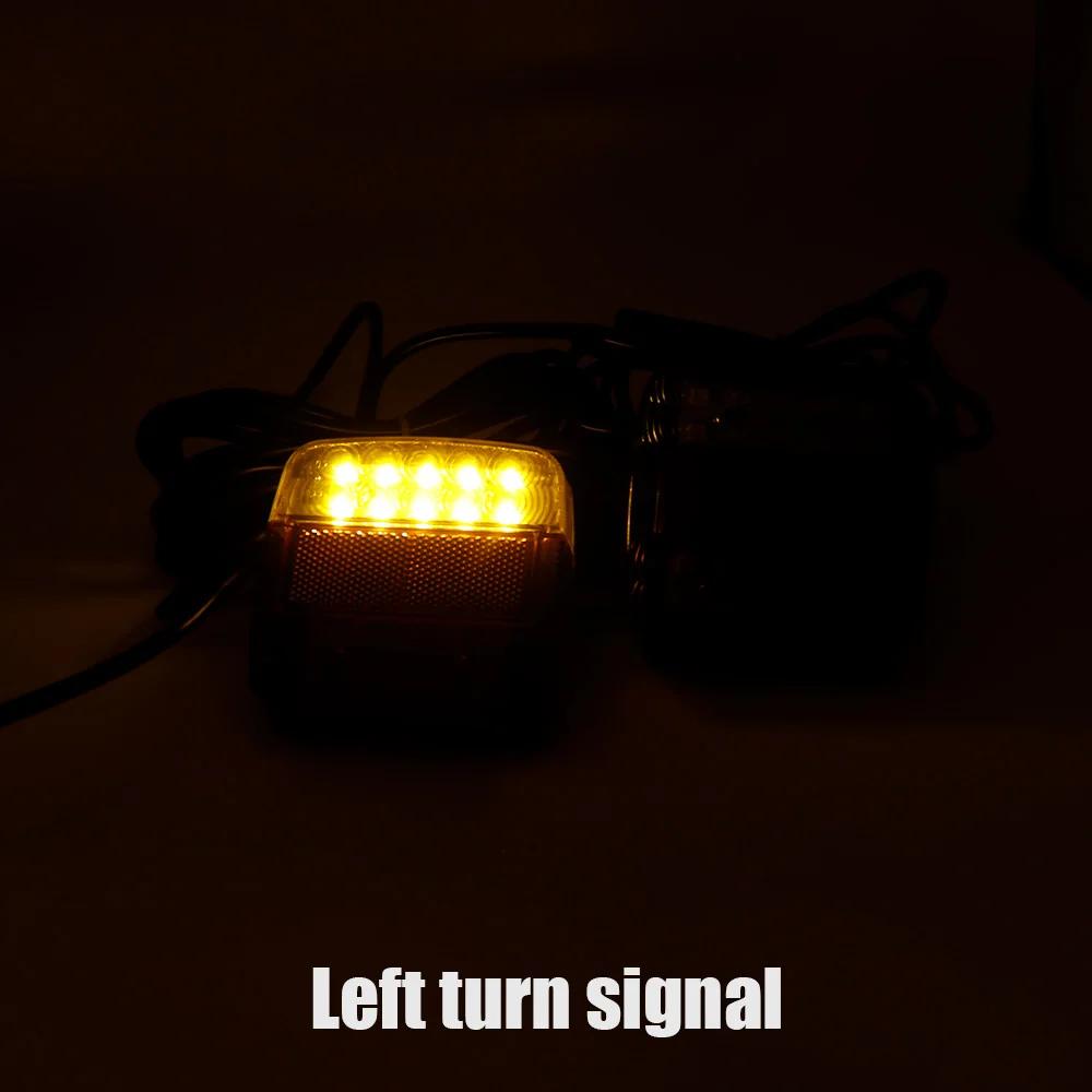 1Set Universal 12V 16 LED Rear Towing Trailer Tail Light 10m Cable 7 Pin Brake Stop License Number Plate Lamp Waterproof Lights
