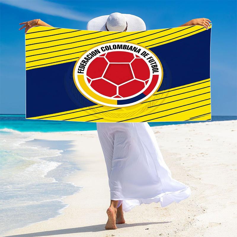 Futbol Colombiano Print Beach Towel, Large Soft Quick Dry Towel for Beach Camping Swimming