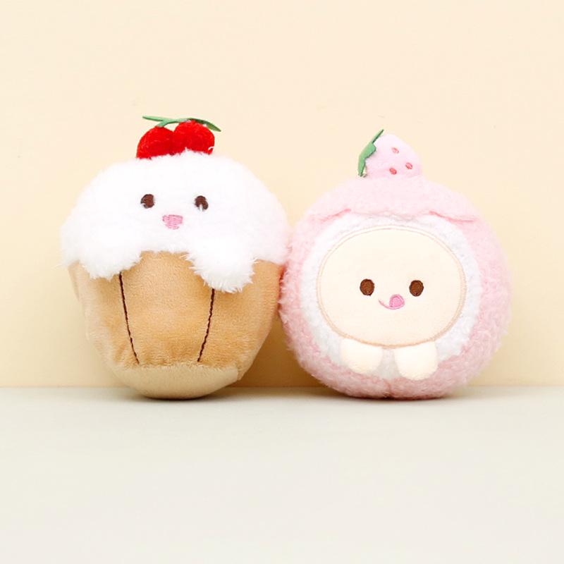 Keychain Creative Plush Doll Cute Yellow Chicken Strawberry Dessert Soft Toy