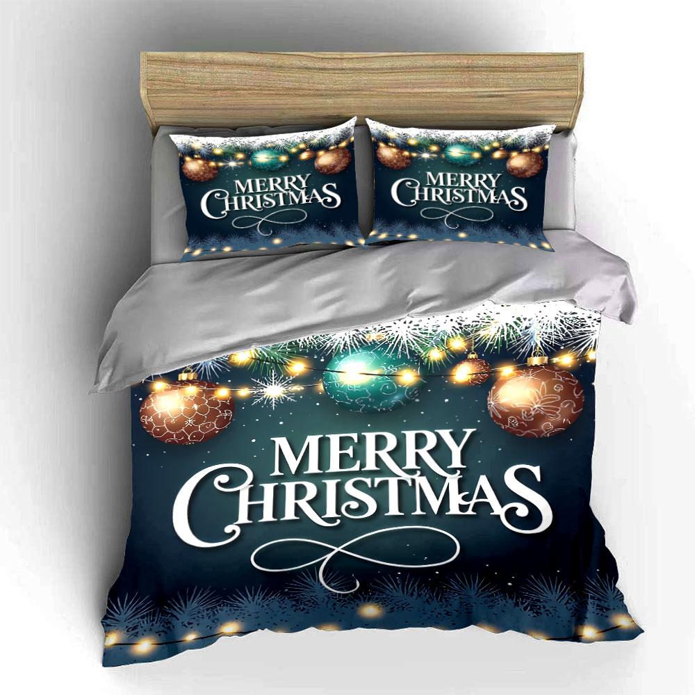 Merry Christmas Decor Lights Bedding Duvet Cover Set Duvet Cover Pillowcases (1*Duvet Cover 2*Pillowcases, without duvet insert)