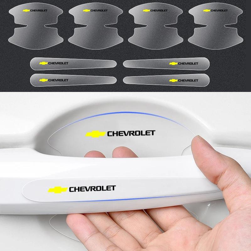 8pcs Transparent Car Door Handle Bowl Stickers Anti-scratch Protection For Chevrolet Colorado Cruze Spark Captiva Malibu Aveo